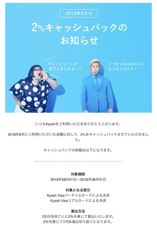 Kyashからのメール
